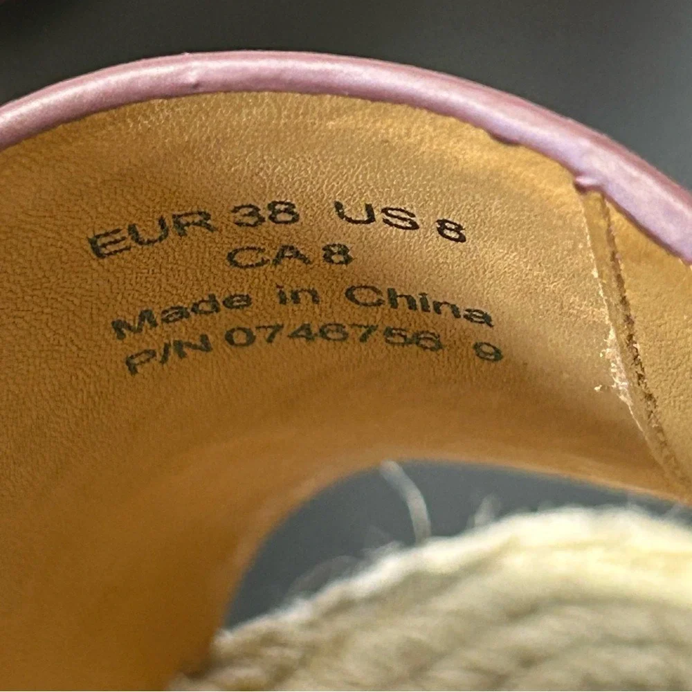 & Other Stories Red Leather Platform Espadrille Wedge Sandals - Size 38‎ / US 8